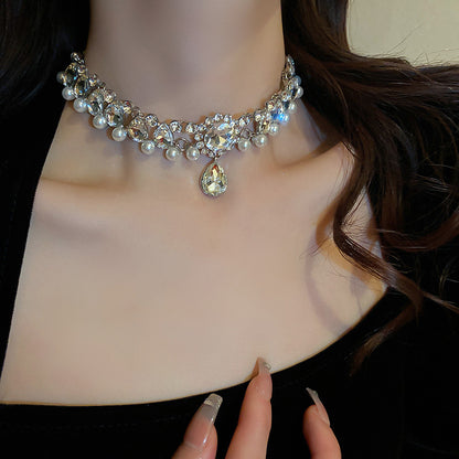 lusailstore - Magnetic heart-shaped pearl pendant necklace