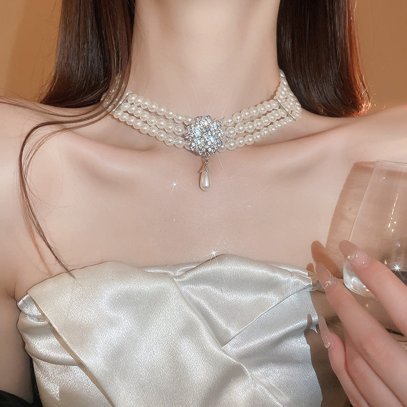 lusailstore - Magnetic heart-shaped pearl pendant necklace
