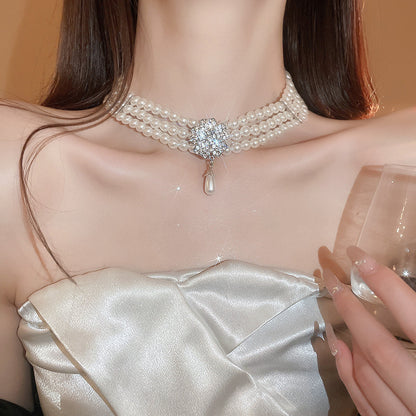 lusailstore - Magnetic heart-shaped pearl pendant necklace