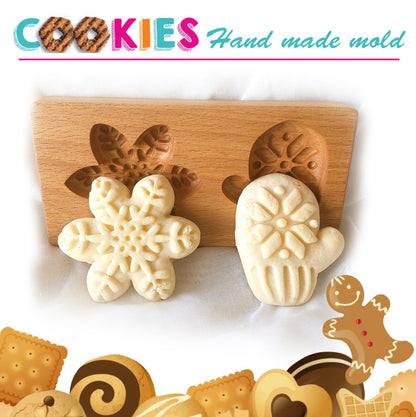 Cross-Border Cookie Mold Cutter Beech Cookie Shortbread Wooden Cookie Mold Biscuit Mold Flower