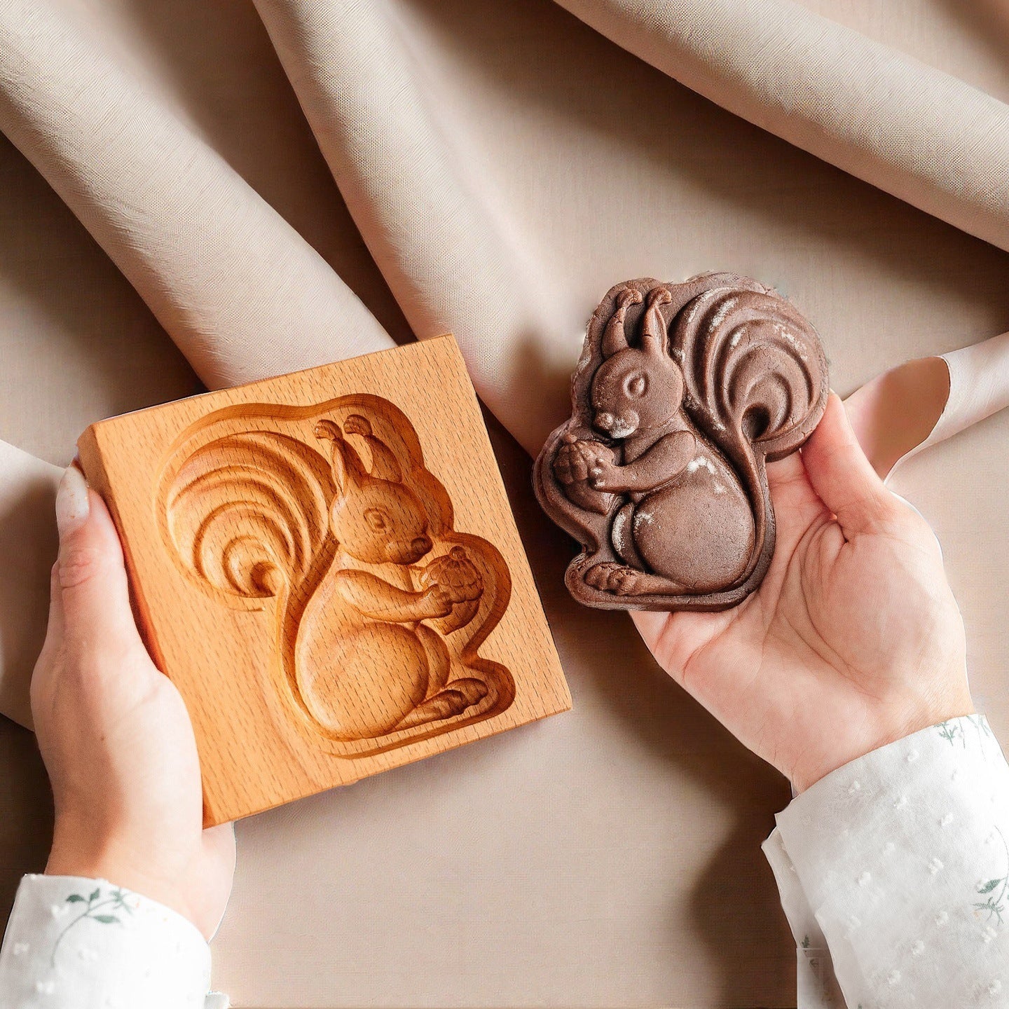 Cross-Border Cookie Mold Cutter Beech Cookie Shortbread Wooden Cookie Mold Biscuit Mold Flower