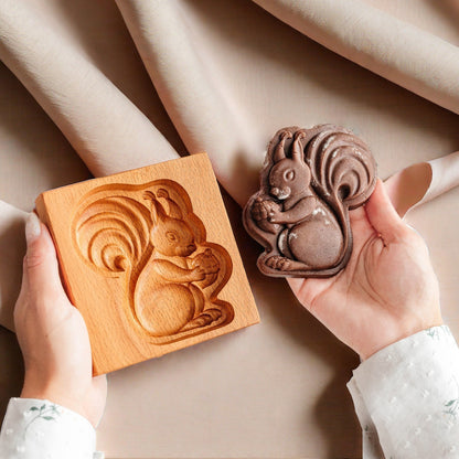 Cross-Border Cookie Mold Cutter Beech Cookie Shortbread Wooden Cookie Mold Biscuit Mold Flower