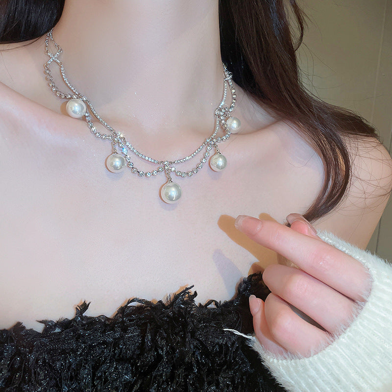 lusailstore - Magnetic heart-shaped pearl pendant necklace