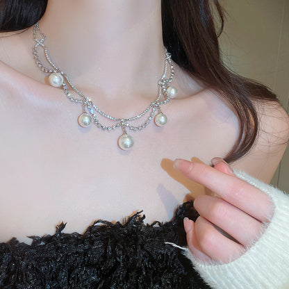 lusailstore - Magnetic heart-shaped pearl pendant necklace