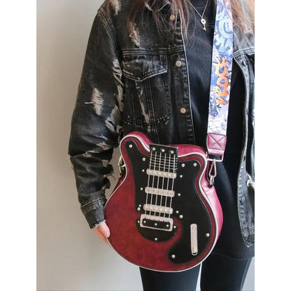 lusailstore - Guitar Shaped Crossbody Shoulder Bag