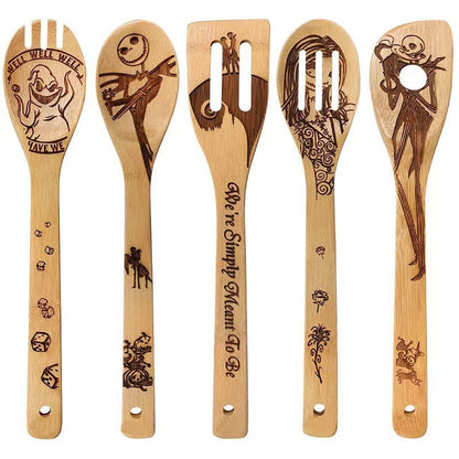 lusailstore - laser engraved logo bamboo spoon spatula sets