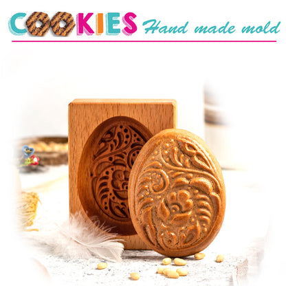 Cross-Border Cookie Mold Cutter Beech Cookie Shortbread Wooden Cookie Mold Biscuit Mold Flower