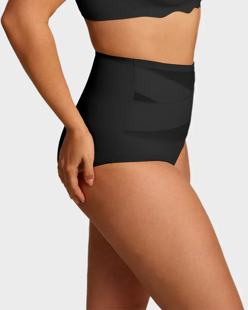 lusailstore - Plus-Size High-Waist Cross Tummy Control Panties