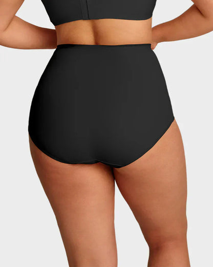 lusailstore - Plus-Size High-Waist Cross Tummy Control Panties