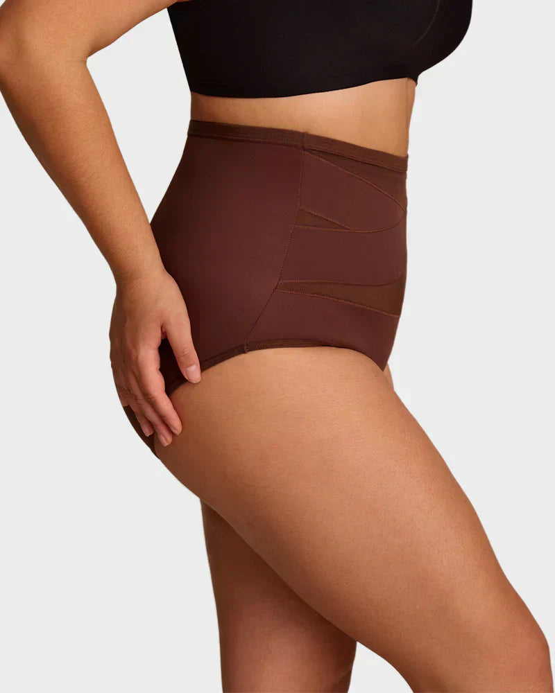 lusailstore - Plus-Size High-Waist Cross Tummy Control Panties