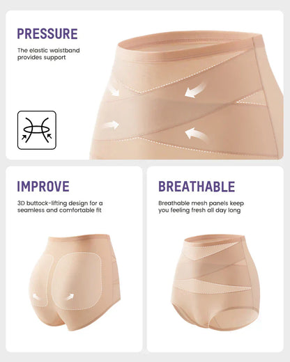 lusailstore - Plus-Size High-Waist Cross Tummy Control Panties