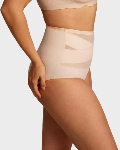 lusailstore - Plus-Size High-Waist Cross Tummy Control Panties