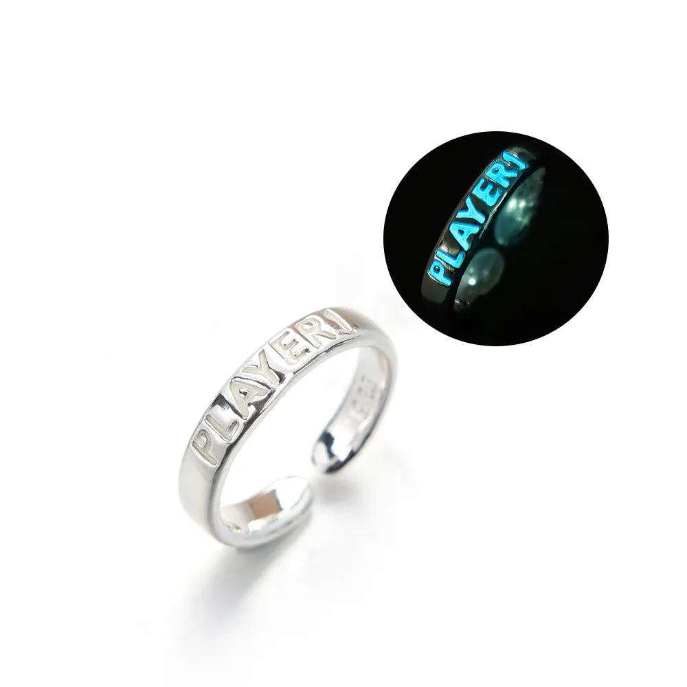 lusailstore - Glow in Dark Matching Hearts Couple Rings Set