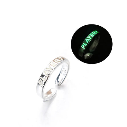 lusailstore - Glow in Dark Matching Hearts Couple Rings Set