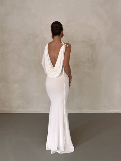 lusailstore - Women's Sexy Backless Maxi Dress Slim Dress