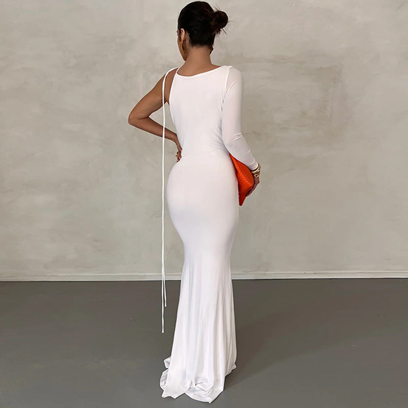 lusailstore - Women's Sexy Backless Maxi Dress Slim Dress