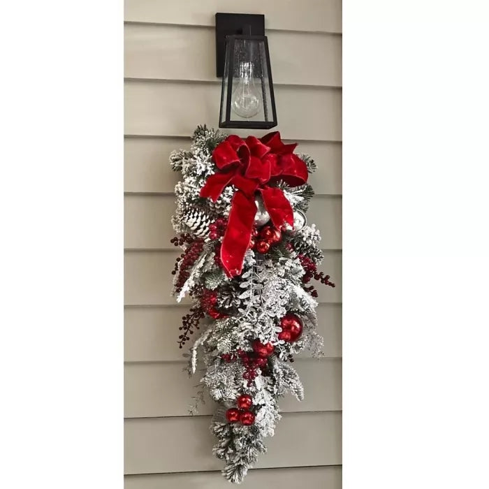 lusailstore - The Cordless Prelit Red And White Holiday Trim