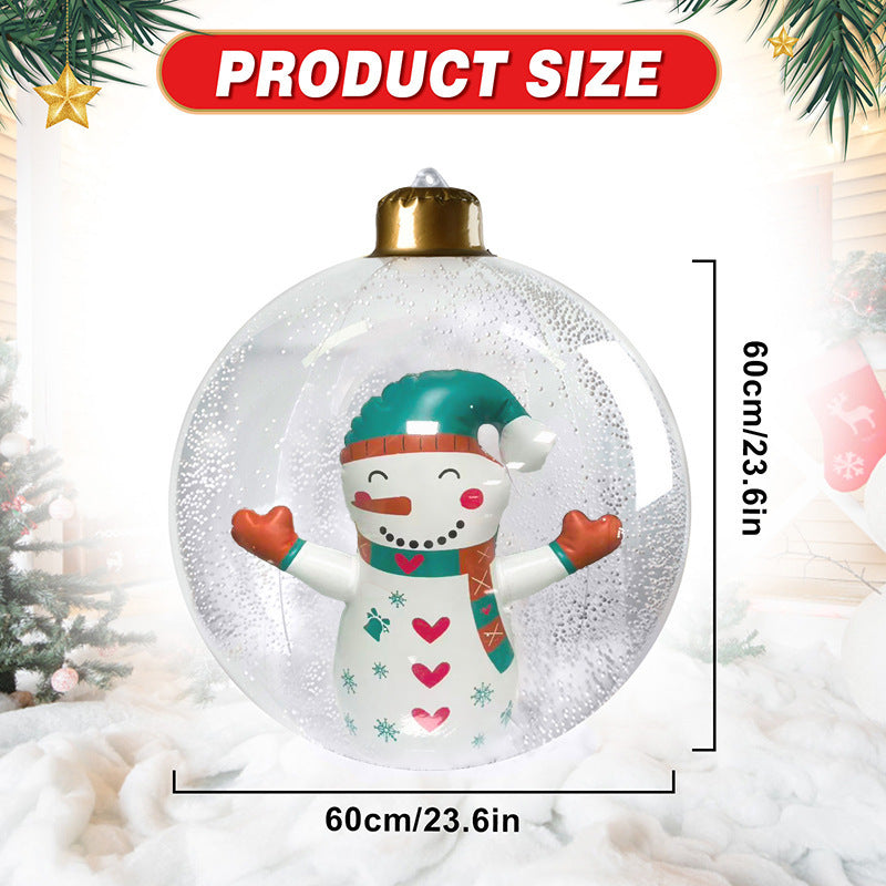 lusailstore - PVC Transparent Inflatable Santa Claus Balloon with Light