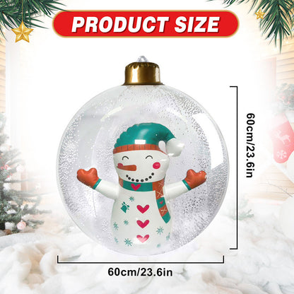 lusailstore - PVC Transparent Inflatable Santa Claus Balloon with Light