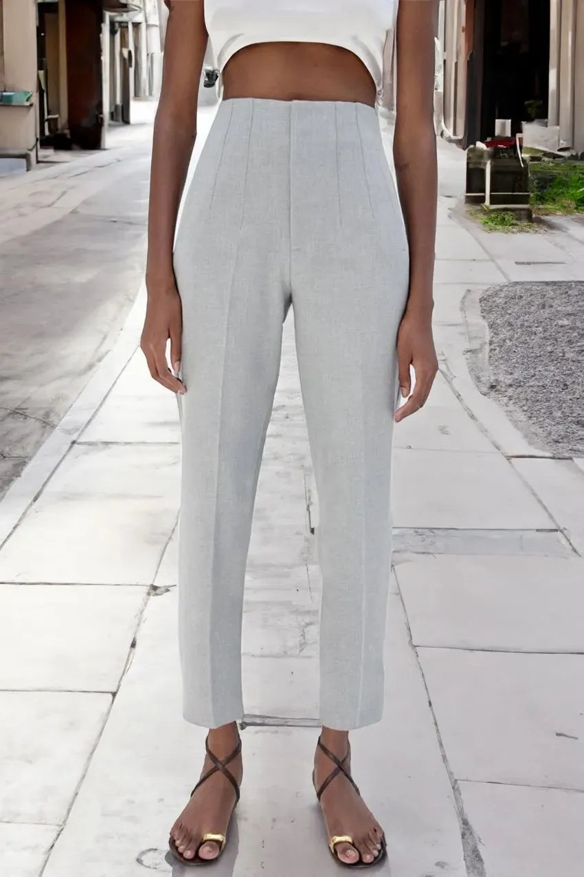 lusailstore - Tailored Pleat High Waist Pants