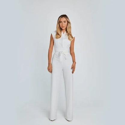 lusailstore - Women's Sleeveless Wide-Leg Jumpsuit