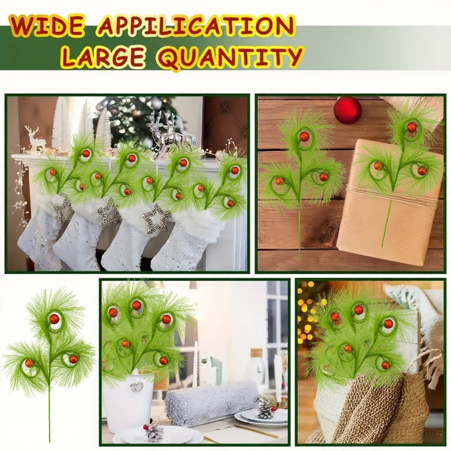 lusailstore - christmas reed grass elf ball simulation green plants