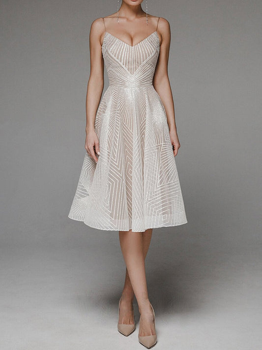 lusailstore - Fashion V Neck Sling A-Line Dress