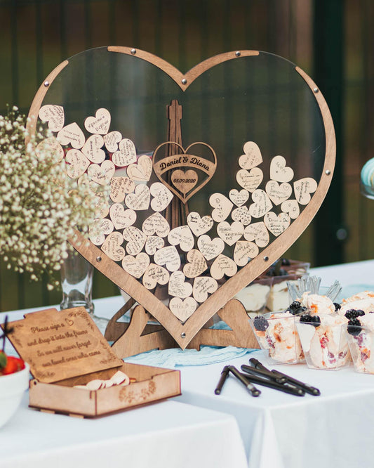 lusailstore - wooden heart guest book