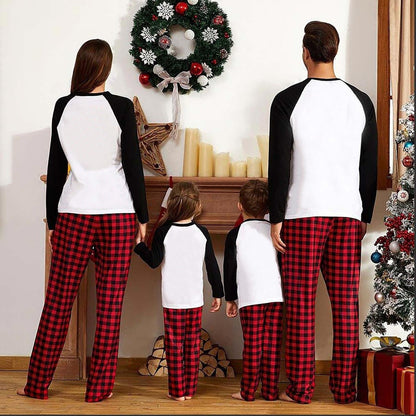 lusailstore -Reindeer Red Plaid Christmas Family Pajamas