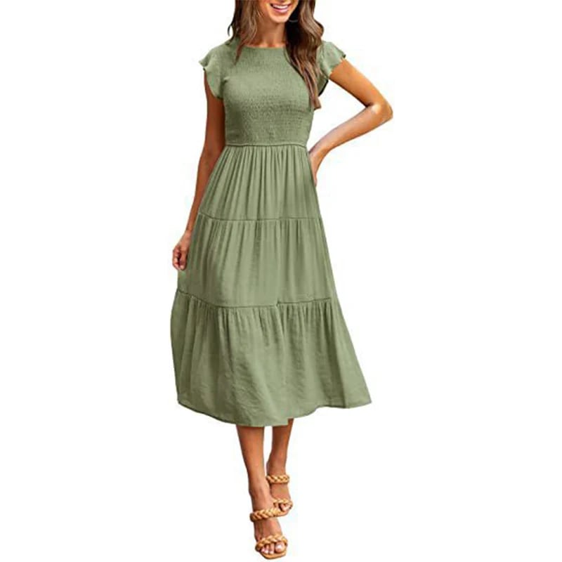 lusailstore - Women's summer casual flowing short midi dress