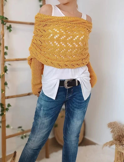 lusailstore - Knitted Wrap Shrugs For Women