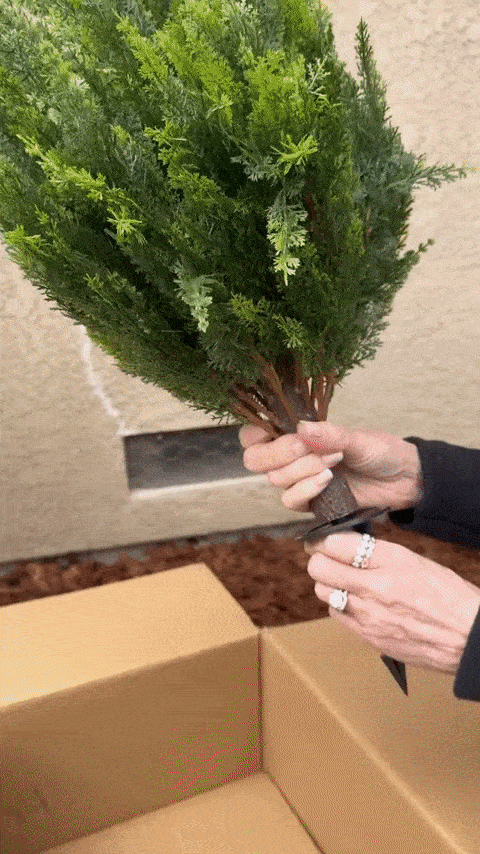 lusailstore - Artificial cedar topiary tree with ground stakes