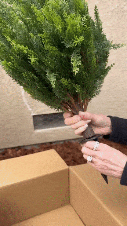 lusailstore - Artificial cedar topiary tree with ground stakes
