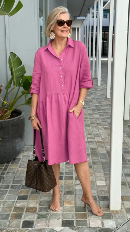 lusailstore - New Women's Cotton linen casual dress