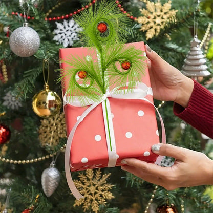 lusailstore - christmas reed grass elf ball simulation green plants