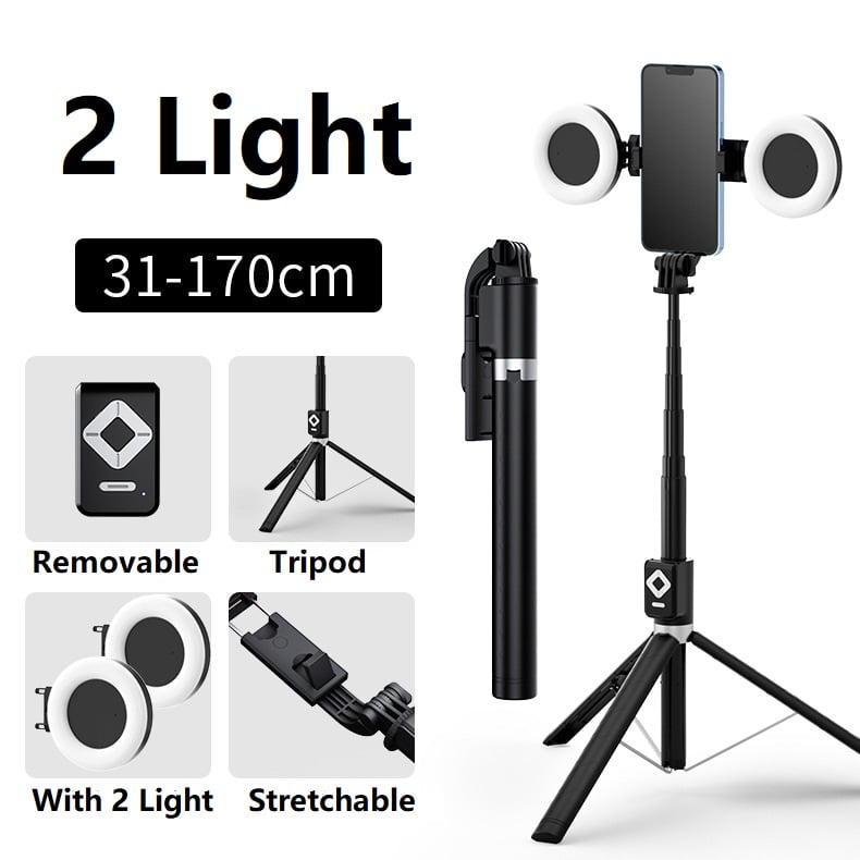 lusailstore- New 6 in 1 Bluetooth Selfie Stick