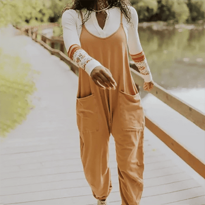 lusailstore - Wide Leg Jumpsuit with Pockets