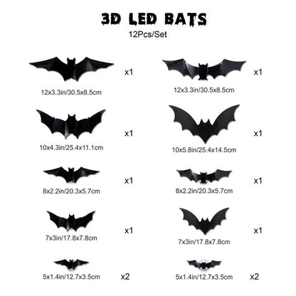 lusailstore - 3D Bat Light Decoration Set