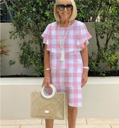 lusailstore - Ruffled Short Sleeve Chiffon Dress