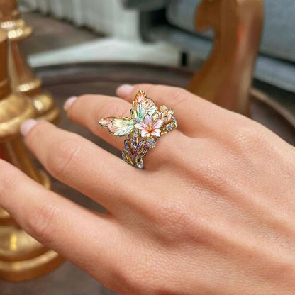 lusailstore-Butterfly Flower Ring