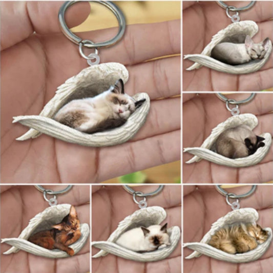 lusailstore-Sleeping Angel Acrylic Keychain