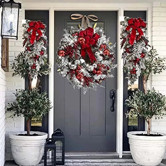 lusailstore - The Cordless Prelit Red And White Holiday Trim