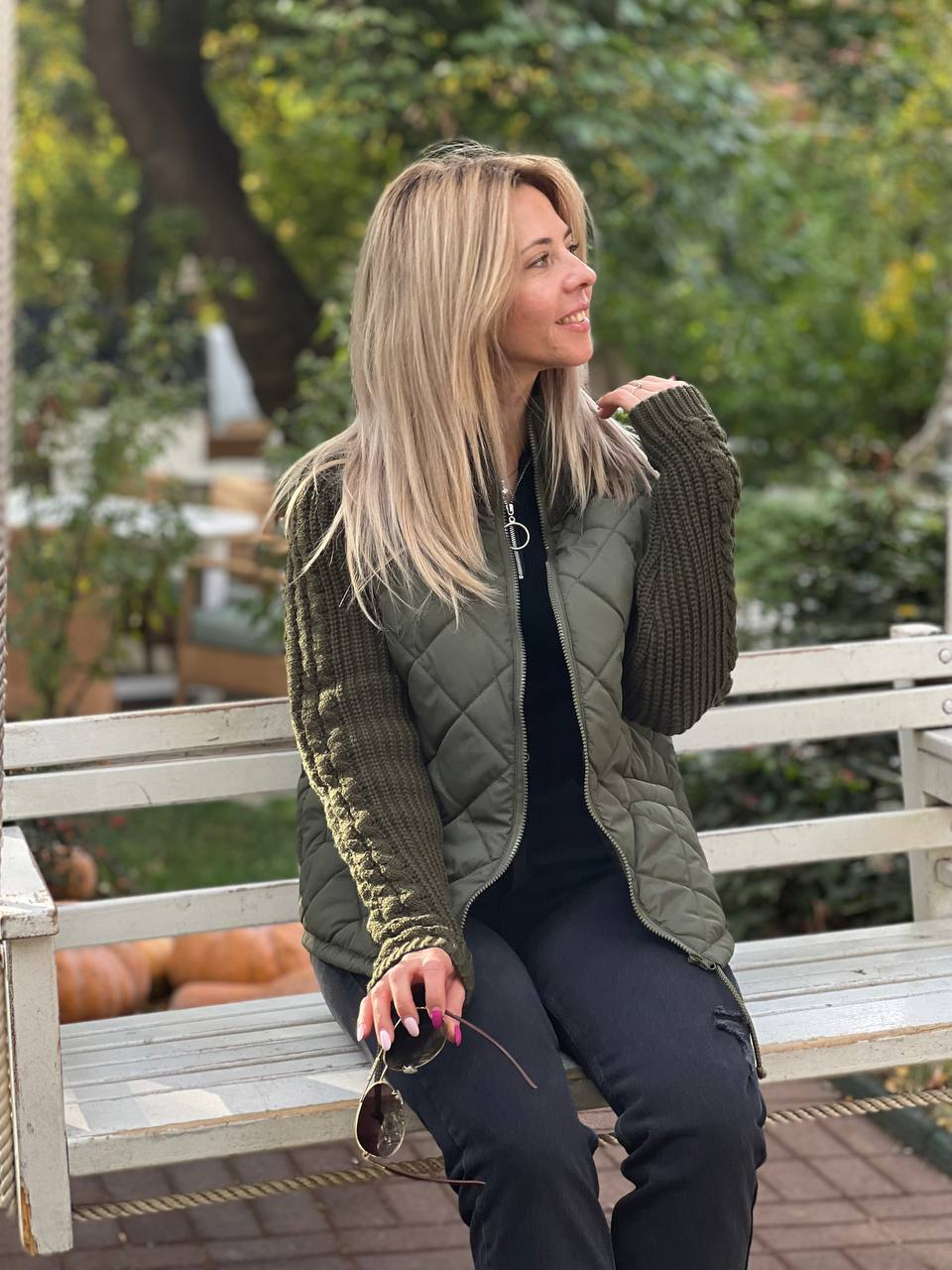 lusailstore -Women's knitted patchwork jacket