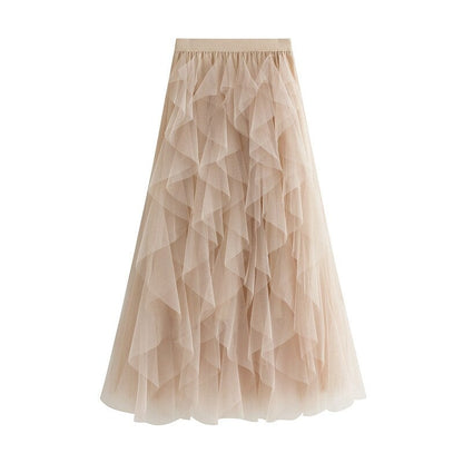 lusailstore- Boho High Waist Ruffles Beach Skirts