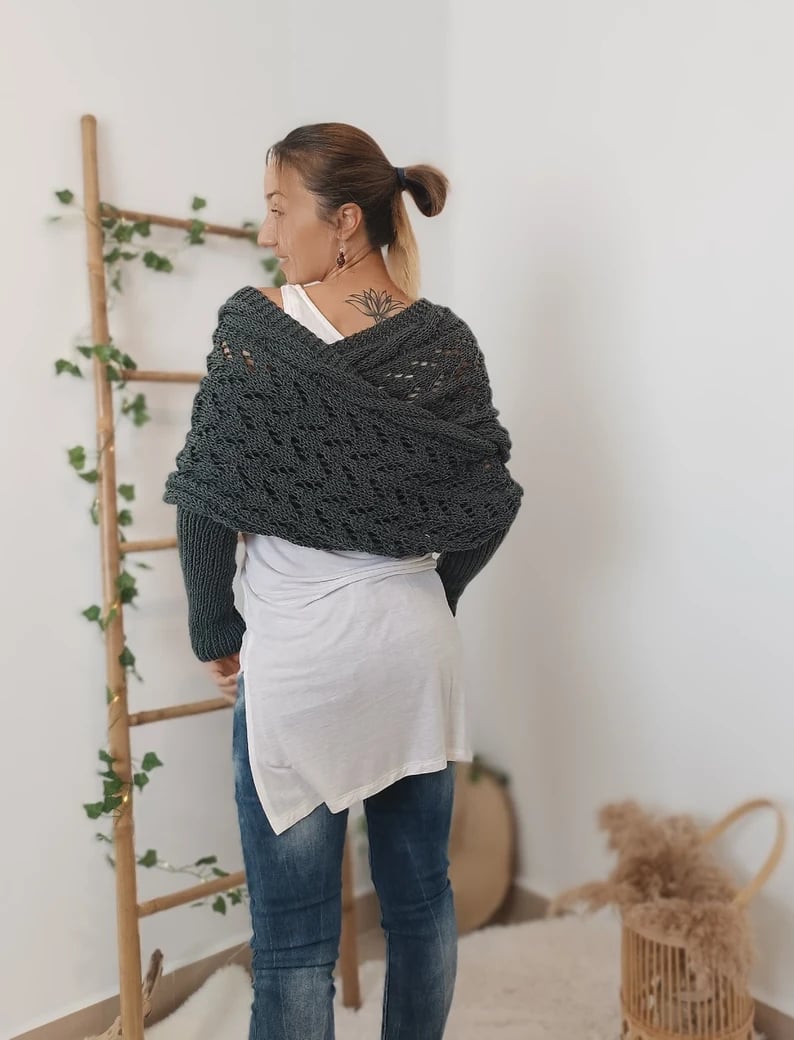 lusailstore - Knitted Wrap Shrugs For Women