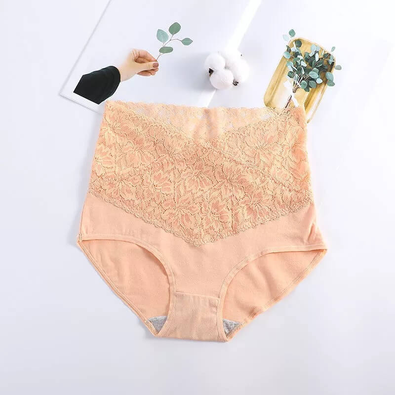 lusailstore- Ladies high waist cotton lace panties