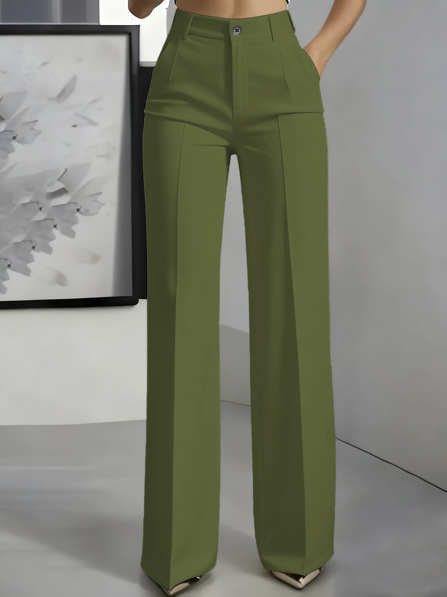 lusailstore -Women's High Waisted Slim Formal Pants