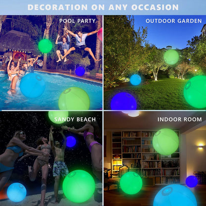 lusailstore - led light 16 colors glowing beach balls