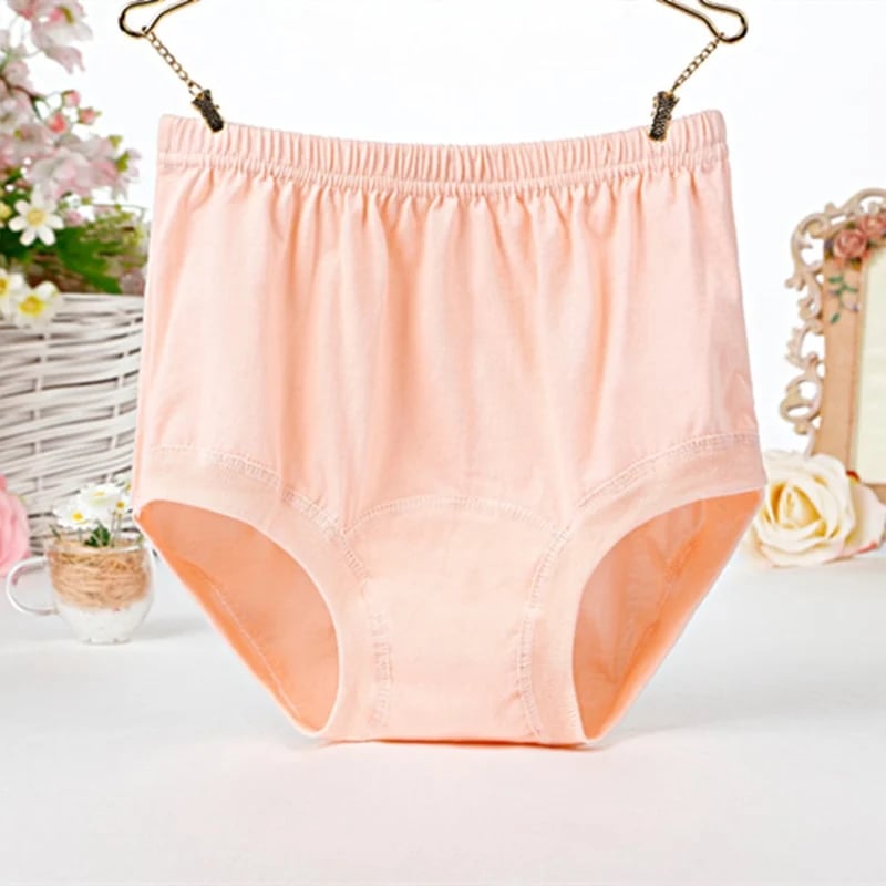 lusailstore -Plus size high-waisted women's pure cotton underwear