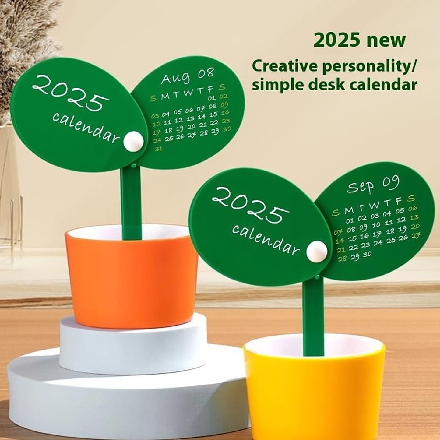 lusailstore - 2025 Cute Flower Pot Pen Holder Calendar